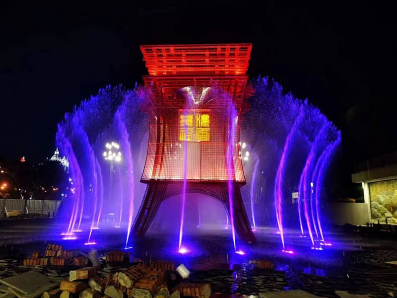 泸州老窖营销网络指挥中心下广场喷泉工程顺利完工